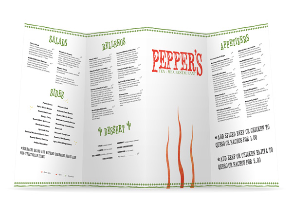 Pepper's Outside Menu